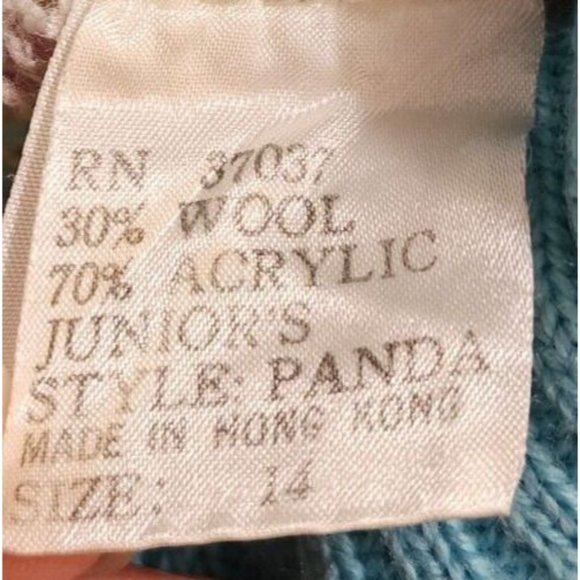 Vintage Obermeyer Womens Pullover Ski Sweater Blue Fair Isle Wool Blend See Info - Picture 7 of 10